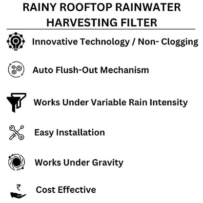 Rainy FL-250 Auto/Self -Cleaning  Rainwater Harvesting Filter Suitable for Area upto 250 Square Meters